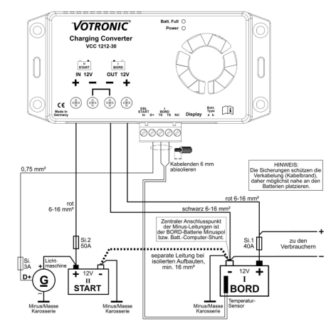 Booster di carica per batterie AGM, GEL LiFePo4, durante la marcia