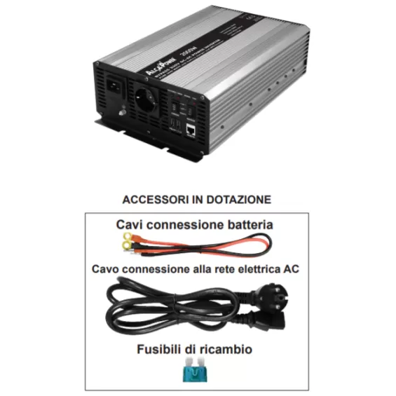 2000W/12V Inverter onda pura Alca Power funzione UPS e caricabatterie 2000W/12V Inverter onda pura Alca Power funzione UPS e caricabatterie