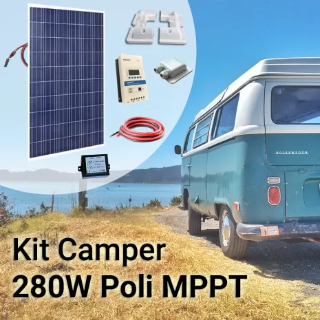 Kit Solare Camper 280W Poli con Regolatore MPPT