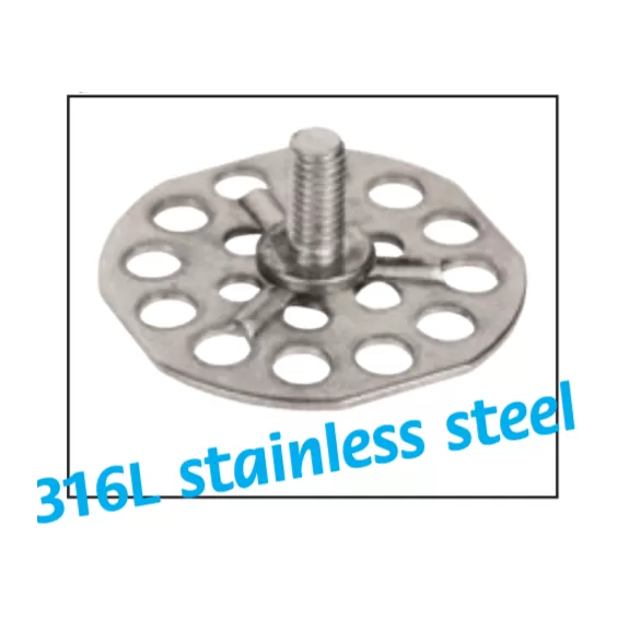 Piastrina ad incollare con inserto filettato M6