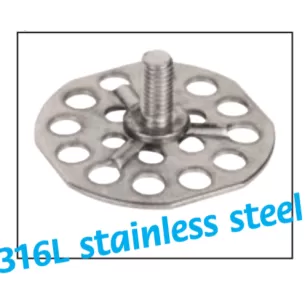 Piastrina ad incollare con inserto filettato M6