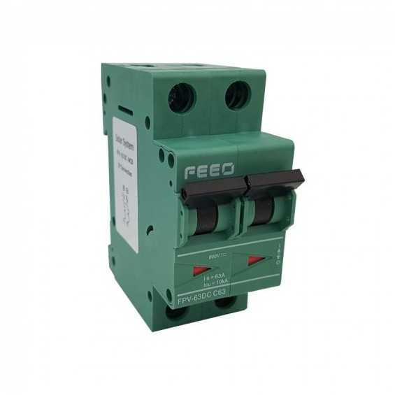 Interruttore bipolare automatico magnetotermico 63A per DC 550VDC