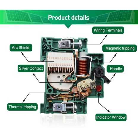 Interruttore bipolare automatico magnetotermico 63A per DC 550VDC