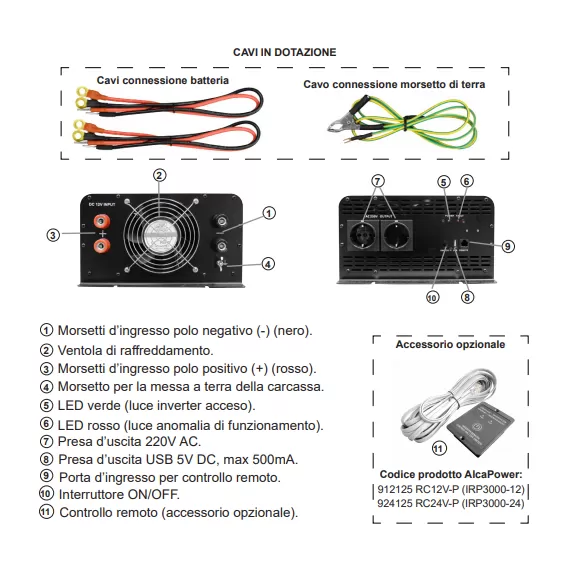3000W/12V Inverter onda pura Alca Power
