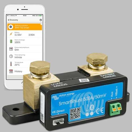 Victron SmartShunt 500A, connessione Bluetooth tramite app