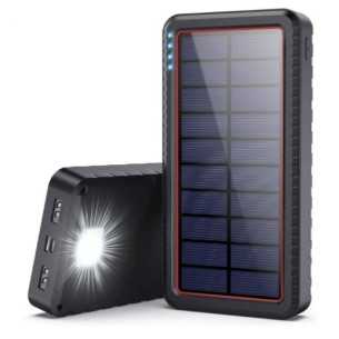 Power Bank 28.600mAh con torcia e ricarica solare