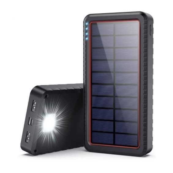 Power Bank 28.600mAh con torcia e ricarica solare