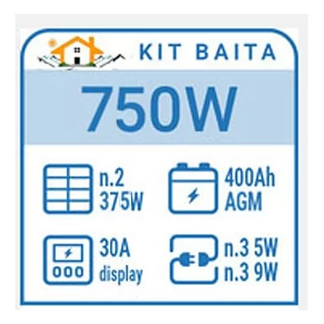 Kit solare a isola per impianti fotovoltaici isolati 600W