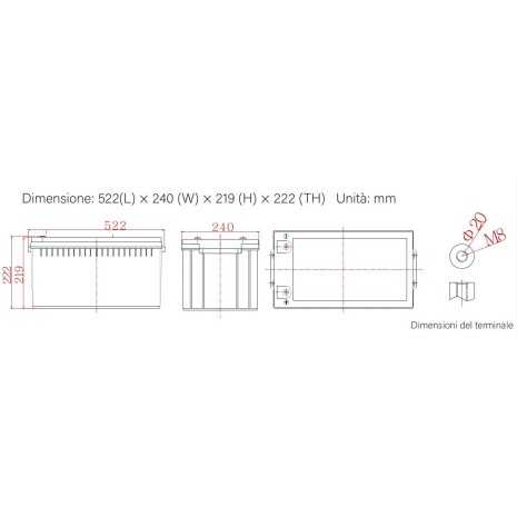 Batteria 200Ah 12V GEL Ultimatron Deep Cycle