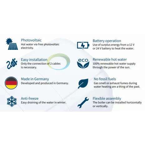 Boiler solare 9,5lt 12/24V