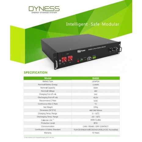 Batteria 2,4kWh/48V Dyness LiFePo4 modulabile B4850