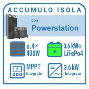 Kit a isola 3,6kWh con accumulo al litio