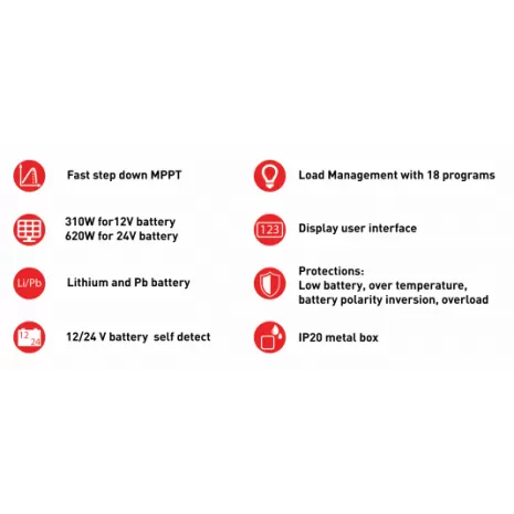 Regolatore di carica 20A MPPT 12/24V
