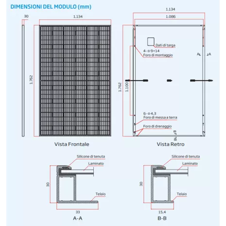 425W Pannello Monocristallino Trina