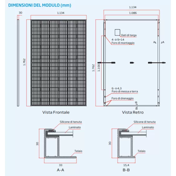 425W Pannello Monocristallino Trina