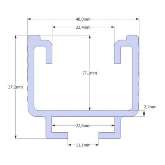 Barra 1,2m - Profilo in alluminio per supporto tegola Barra 1,2m - Profilo in alluminio per supporto tegola