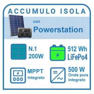 Kit integrato a isola con accumulo Litio - River 2 Max
