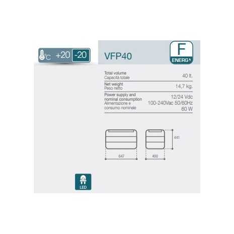 Frigorifero portatile 40L 12/24 - 220V VFP40