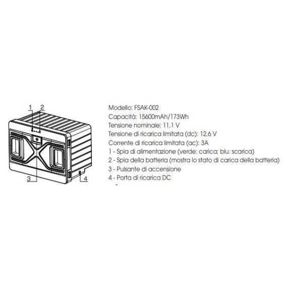 Batteria ioni di litio rimovibile per frigo VFP40/50/60
