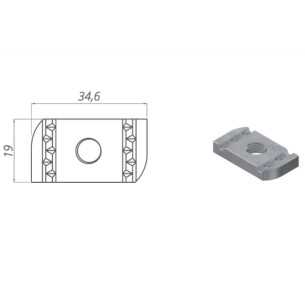 Dado a rombo inox 35x20mm M8