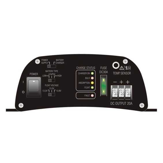 Caricabatterie 220V/12V 20A specifico per camper e nautica, 2 uscite