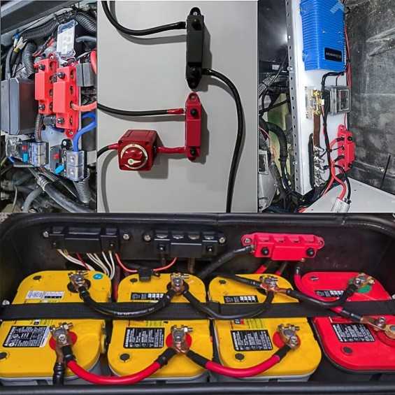 Busbar 250A 12V-48V DC Morsettiera di Parallelo 4 x M8