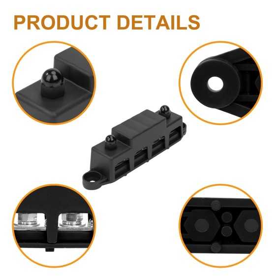 Busbar 250A 12V-48V DC Morsettiera di Parallelo 4 x M8