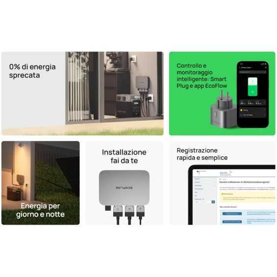 Impianto Plug&Play PowerStream Ecoflow 800W con Delta 2 Max