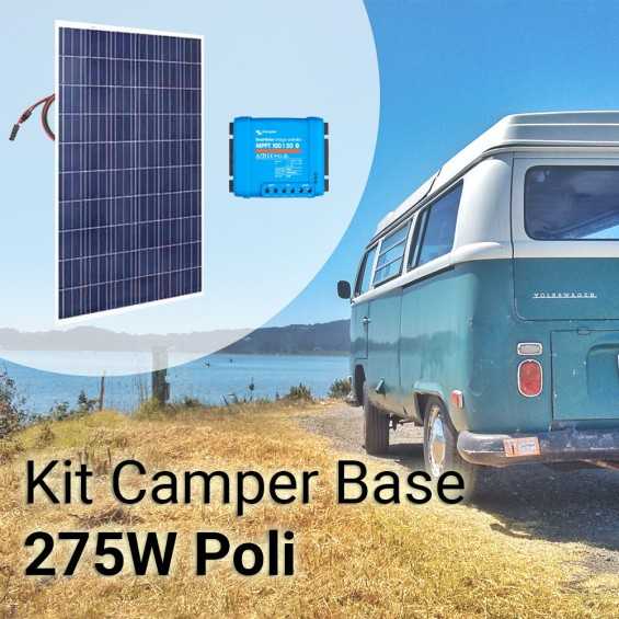Kit Solare Camper 275W con Pannello Fotovoltaico Policristallino e Regolatore di Carica MPPT 20A Base