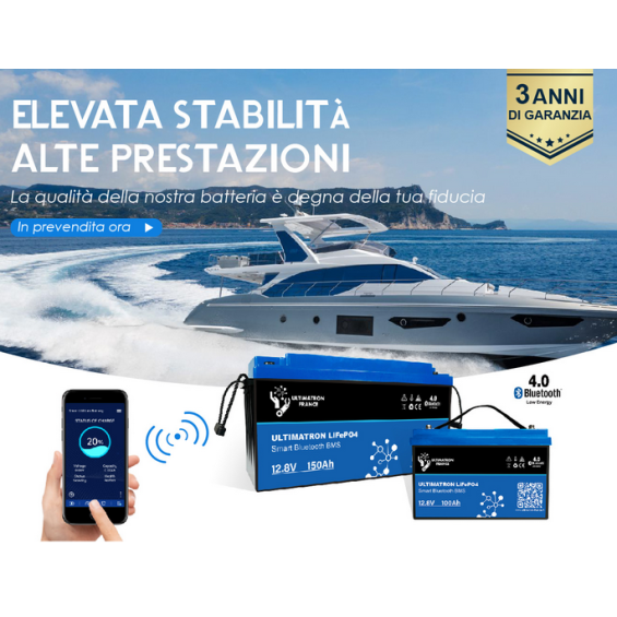 Batteria LiFePO4 54Ah 24V Ultimatron Batteria LiFePO4 54Ah 24V Ultimatron