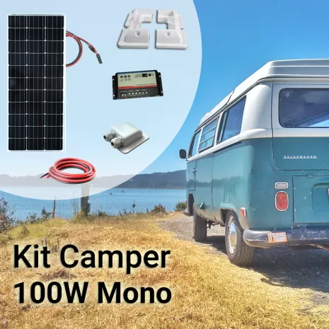 Kit Solare Camper 100W con pannello Monocristallino Completo
