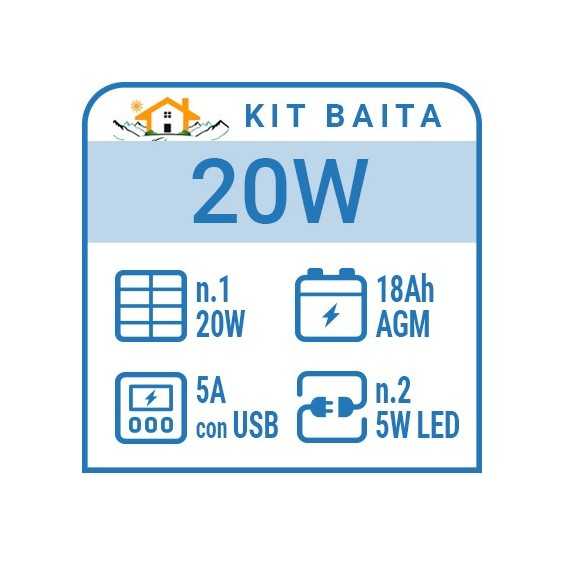 Kit solare per impianti fotovoltaici a isola