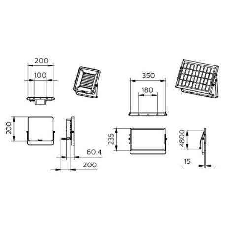 PHILIPS LIGHTING - Proiettore Ledinaire Solar 910 lm, 6,5 W, 4000 K, IR remoto, IP65