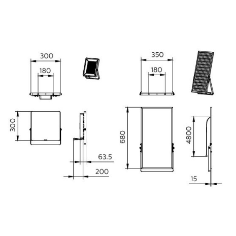 PHILIPS LIGHTING - Proiettore Ledinaire Solar 4480 lm, 32 W, 4000 K, IR remoto, IP65