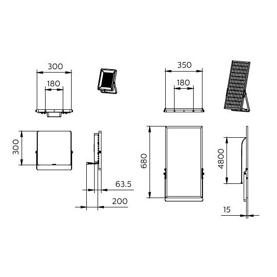 PHILIPS LIGHTING - Proiettore Ledinaire Solar 4480 lm, 32 W, 4000 K, IR remoto, IP65