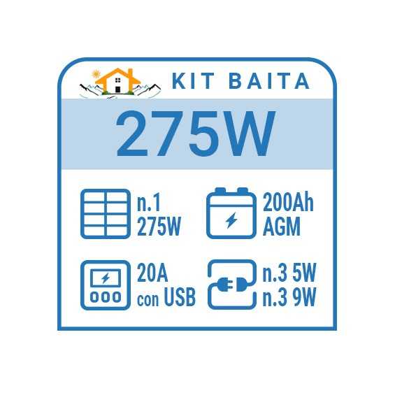 Kit solare a isola per impianti fotovoltaici isolati 280W