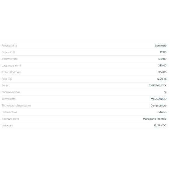 Frigorifero 42L con unità compressore esterna 12/24V Vitrifrigo
