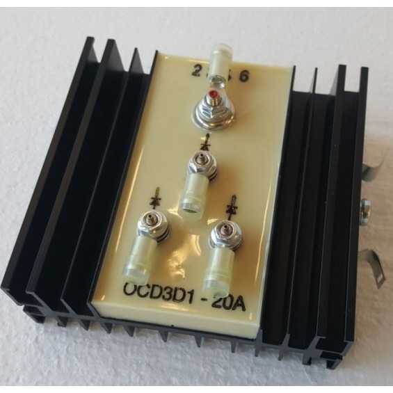 Diodo di blocco 3 x 20A OCRAM montaggio a pannello