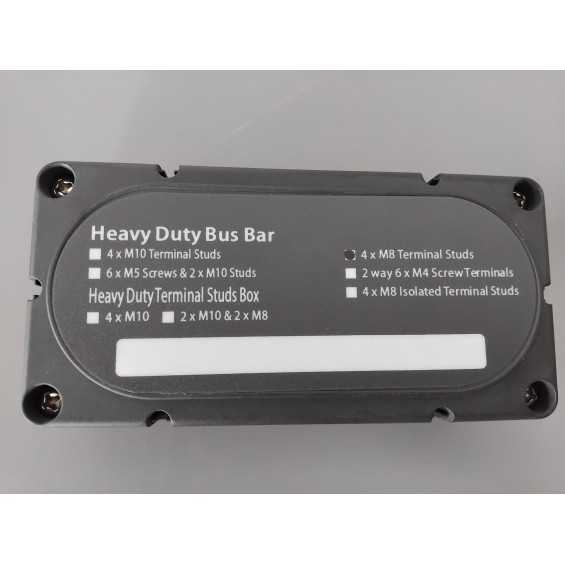 Bus-bar di distribuzione 300A 4xM8 colore nero