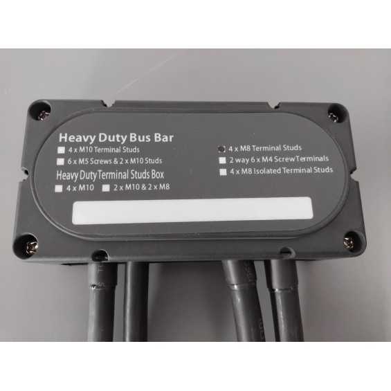 Bus-bar di distribuzione 300A 4xM8 colore nero