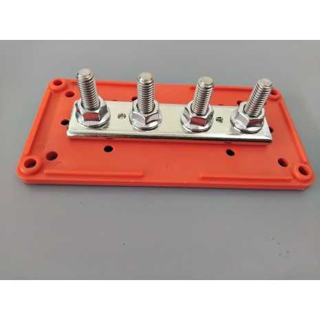 Bus-bar di distribuzione 300A 4xM8 colore rosso