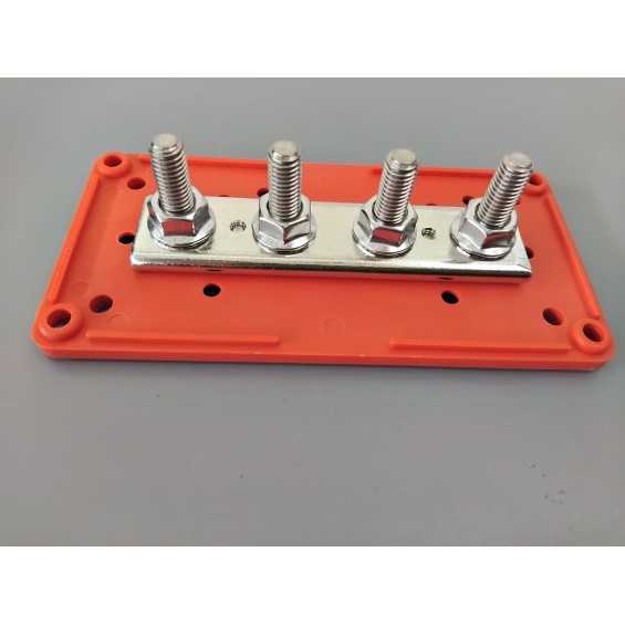 Bus-bar di distribuzione 300A 4xM8 colore rosso