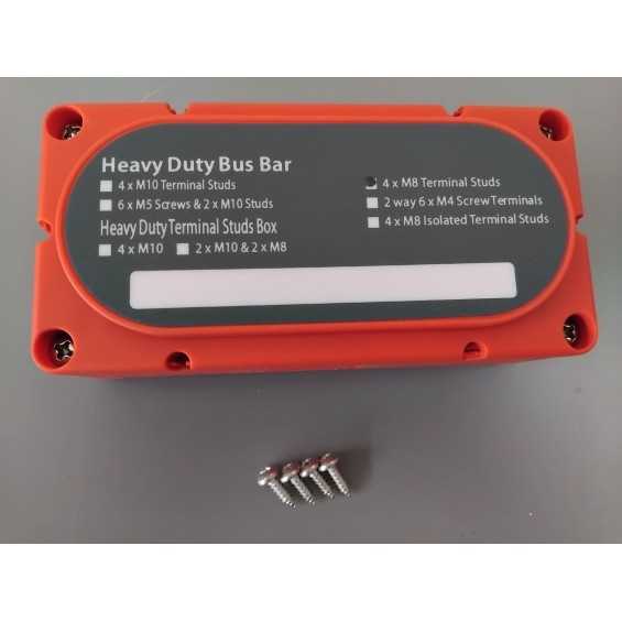 Bus-bar di distribuzione 300A 4xM8 colore rosso