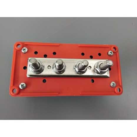 Bus-bar di distribuzione 300A 4xM8 colore rosso