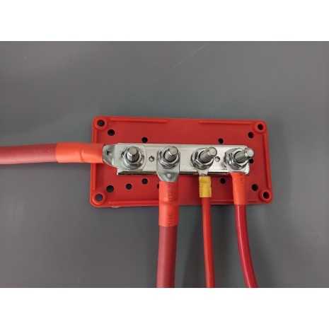 Bus-bar di distribuzione 300A 4xM8 colore rosso