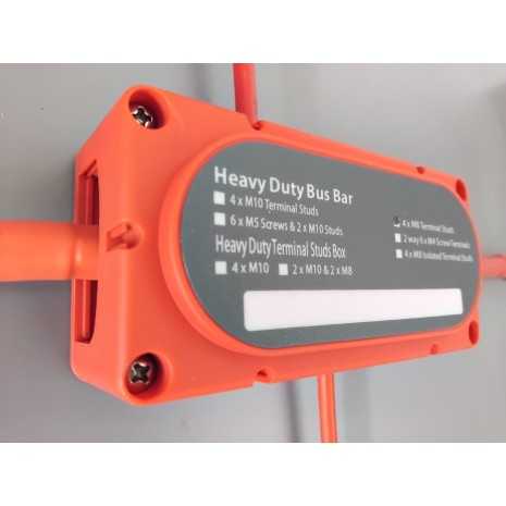 Bus-bar di distribuzione 300A 4xM8 colore rosso