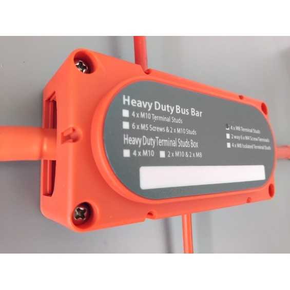 Bus-bar di distribuzione 300A 4xM8 colore rosso