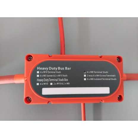 Bus-bar di distribuzione 300A 4xM8 colore rosso