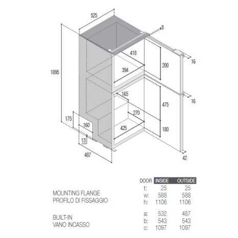 Frigorifero 155L con freezer 30L 12/24V...