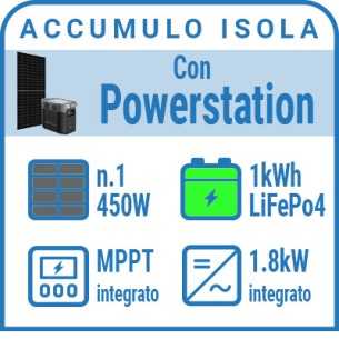 Kit solare a isola con accumulo Litio - Delta 2